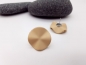 Preview: Runde Falten Ohrstecker beige